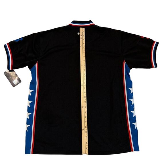 Vtg Nike Philadelphia 76ers Basketball Warm Up Snap Jacket Boy Large 16-18 Black - Picture 9 of 10